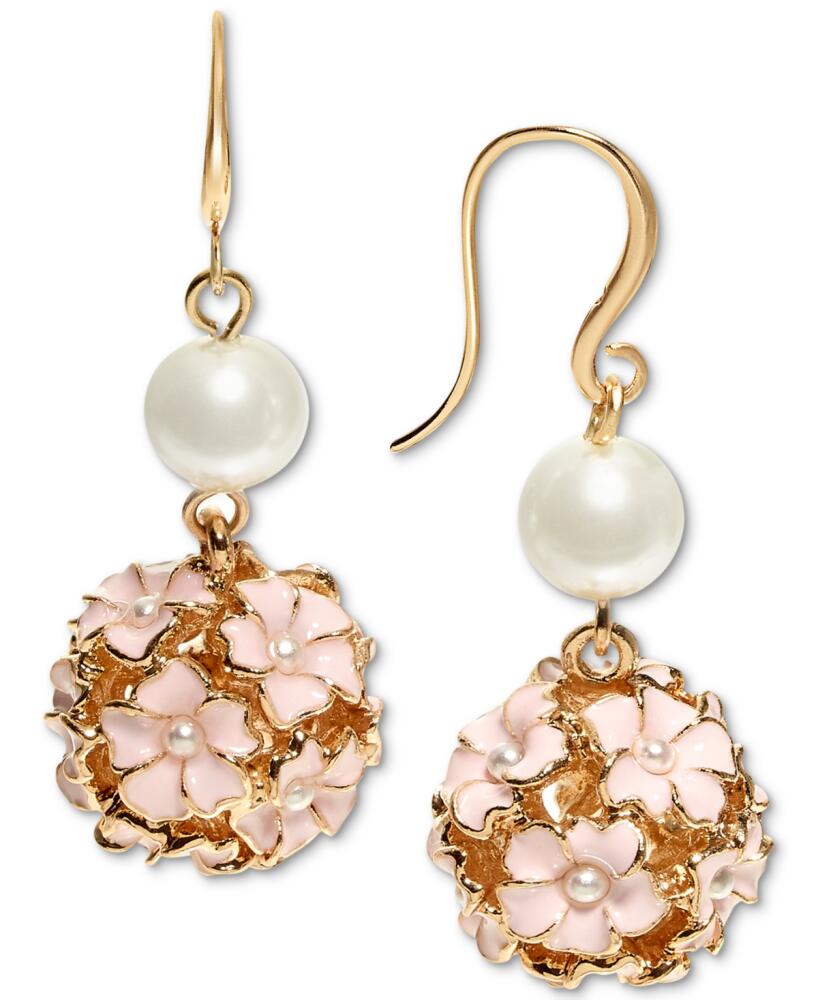 Charter Club Gold-Tone Imitation Pearl & Color Flower Cluster Drop Earrings, Created for Macy's - Gold Cover