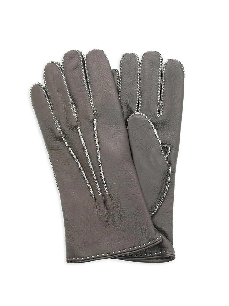 Portolano Men's Cashmere Lined Leather Gloves - Brown Cover