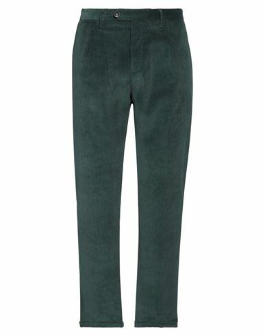 Officina 36 Man Pants Dark green Cotton, Elastane Cover