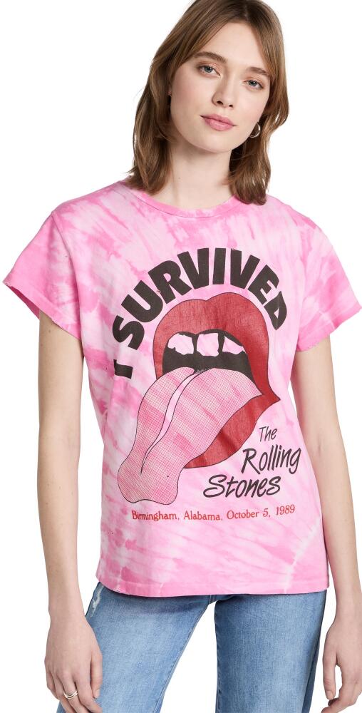 MADEWORN ROCK Rolling Stones Tie Dye Tee Pink Tie Dye Cover