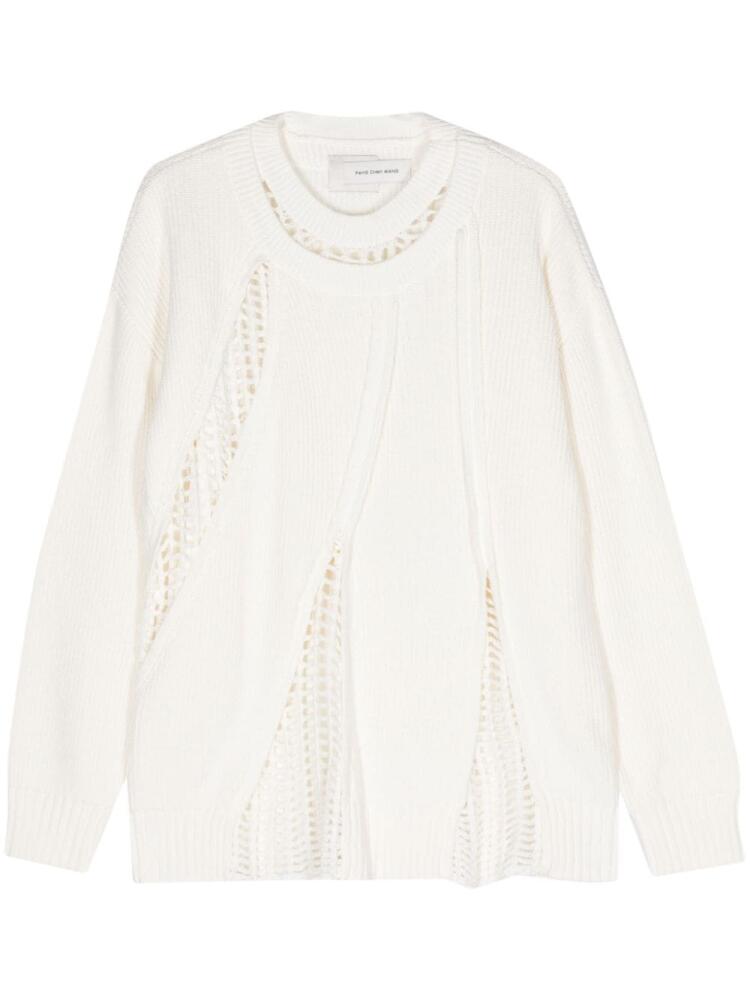 Feng Chen Wang open-knit cotton jumper - White Cover