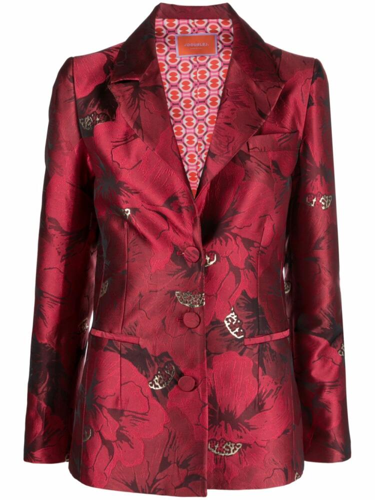 La DoubleJ 24/7 brocade single-breasted blazer - Red Cover