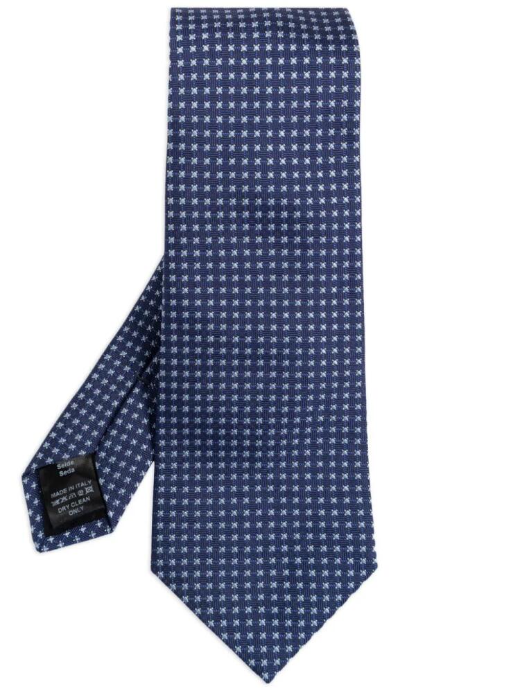 Lanvin geometric print tie - Blue Cover