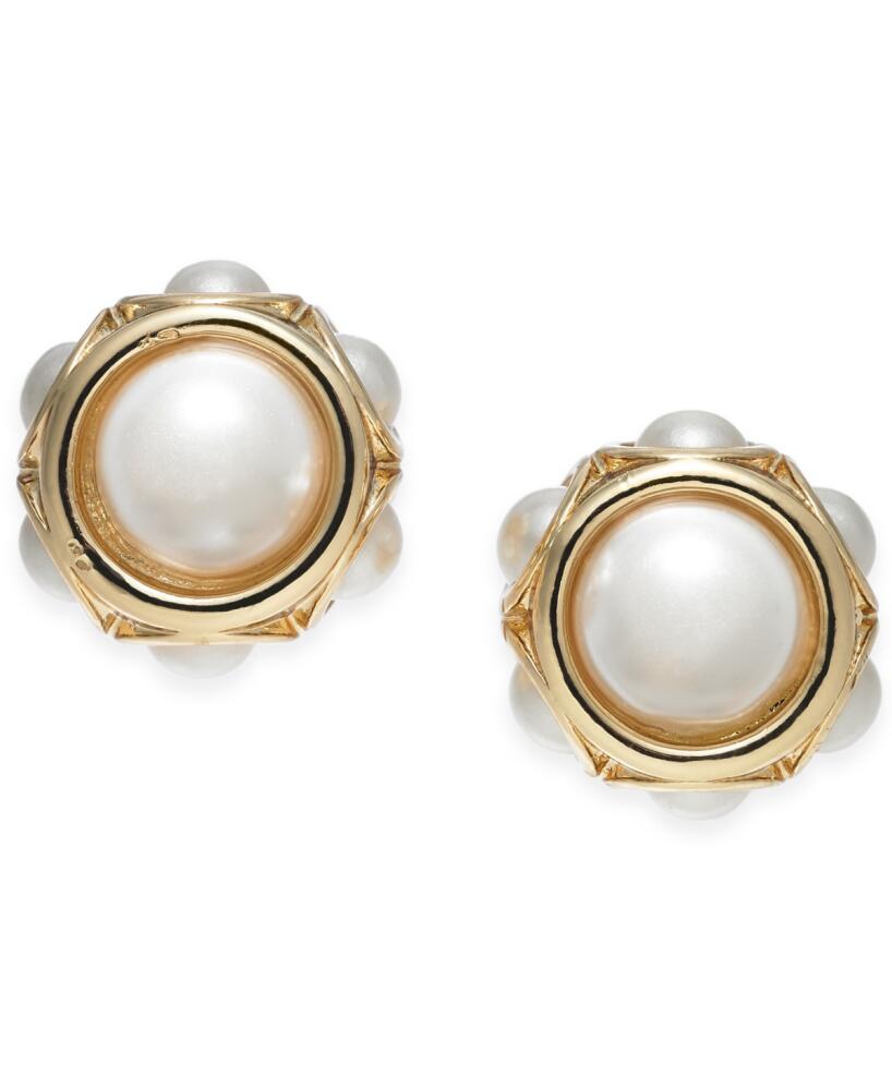 Charter Club Gold-Tone Imitation Pearl Stud Earrings, Created for Macy's - Gold/white Cover