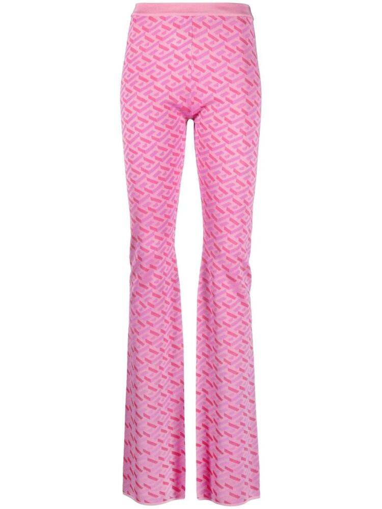 Versace La Greca jacquard flared trousers - Pink Cover