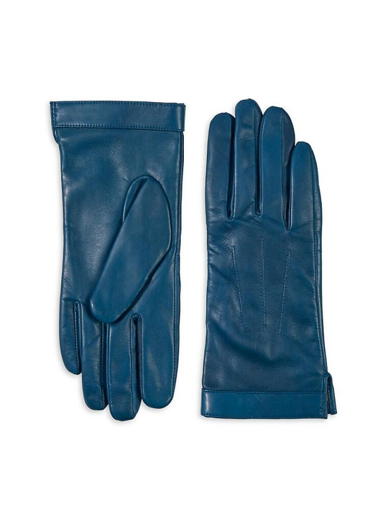 Bruno Magli Women's Leather Gloves - Blue Cover