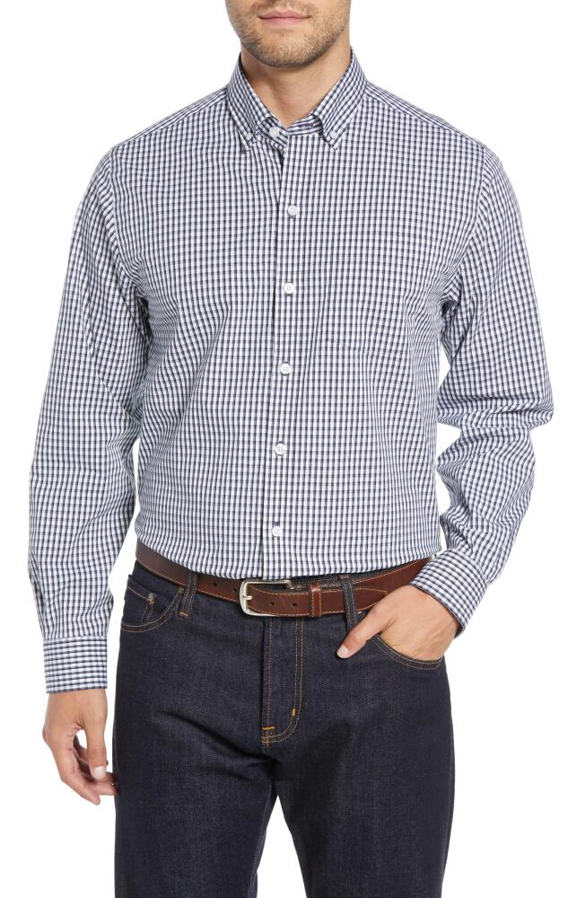 Cutter & Buck Regular Fit Gingham Non-Iron Sport Shirt in Liberty Navy Cover