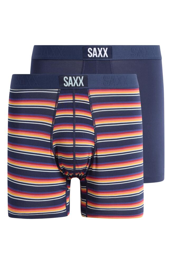 SAXX Assorted 2-Pack Vibe Super Soft Boxer Briefs in Field Stripe/Navy Cover