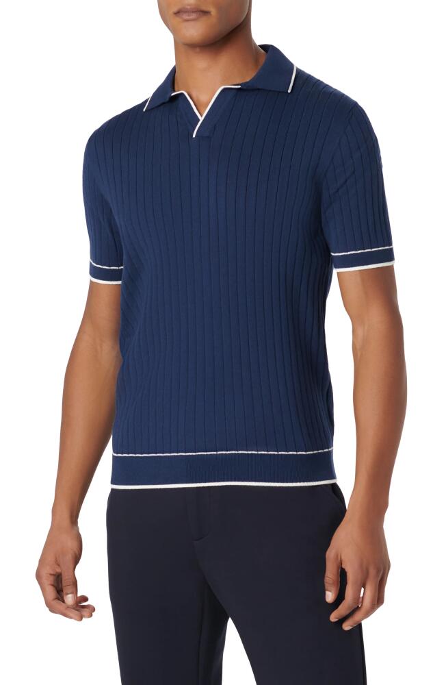 Bugatchi Johnny Collar Rib Polo in Navy Cover