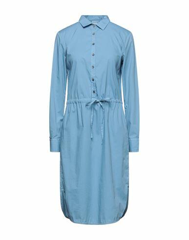 Her Shirt Her Dress Woman Midi dress Slate blue Cotton, Elastane Cover