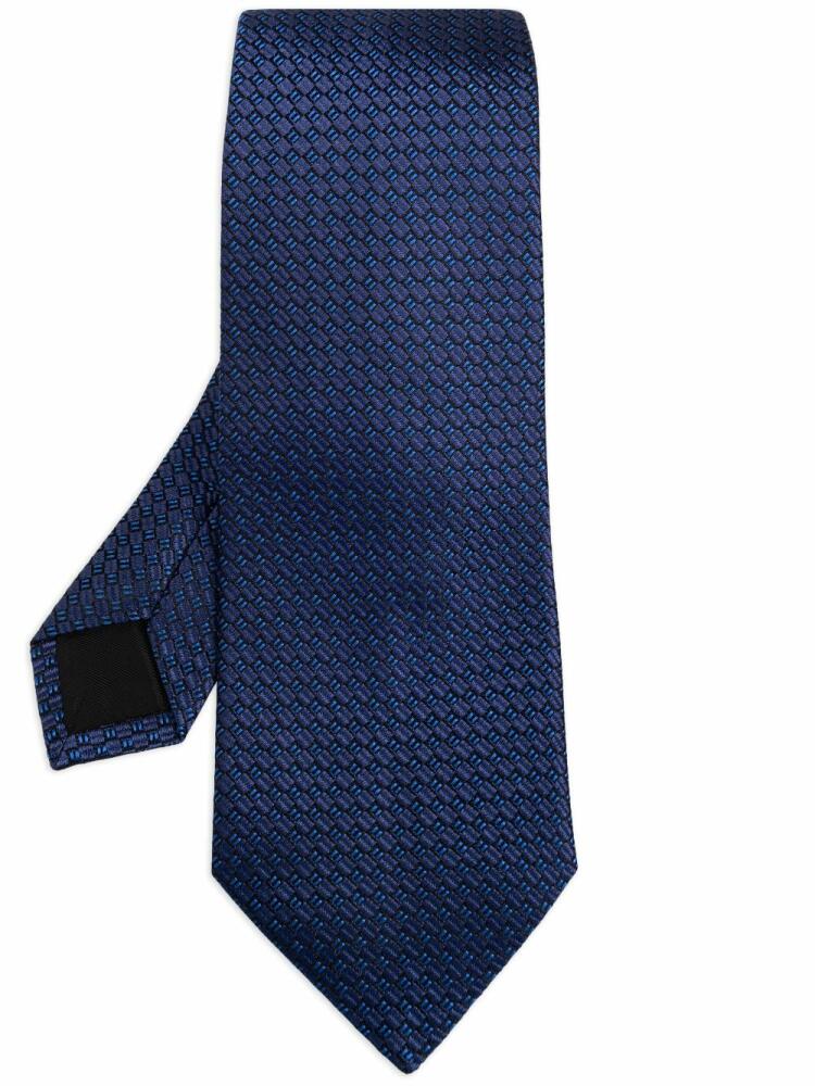 Lanvin geometric print tie - Blue Cover