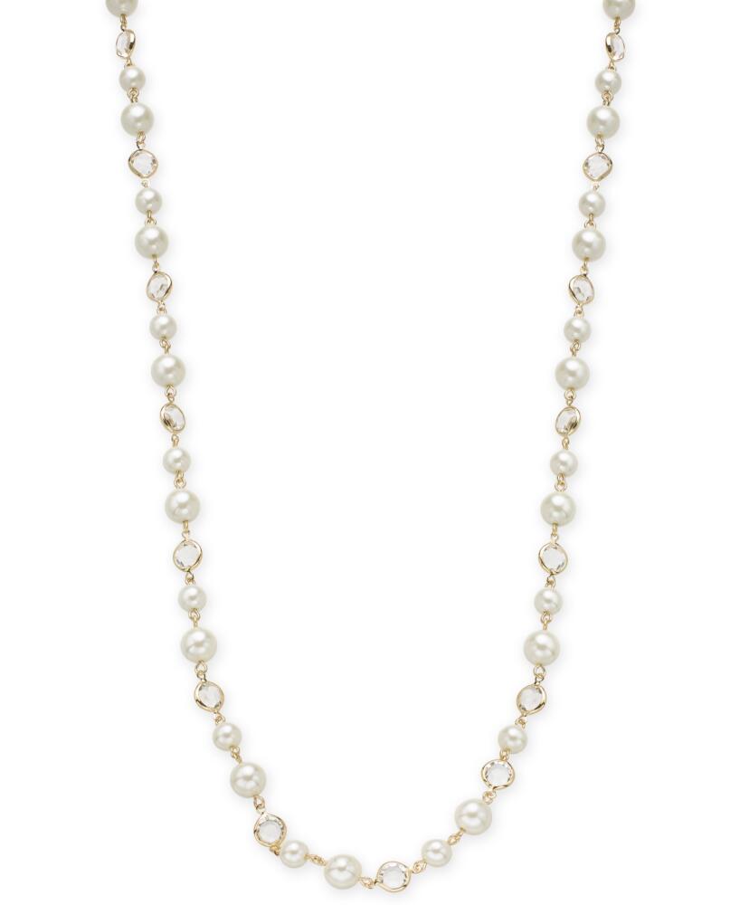 Charter Club Crystal & Imitation Pearl Strand Necklace, 42" + 2" extender, Created for Macy's - White Cover