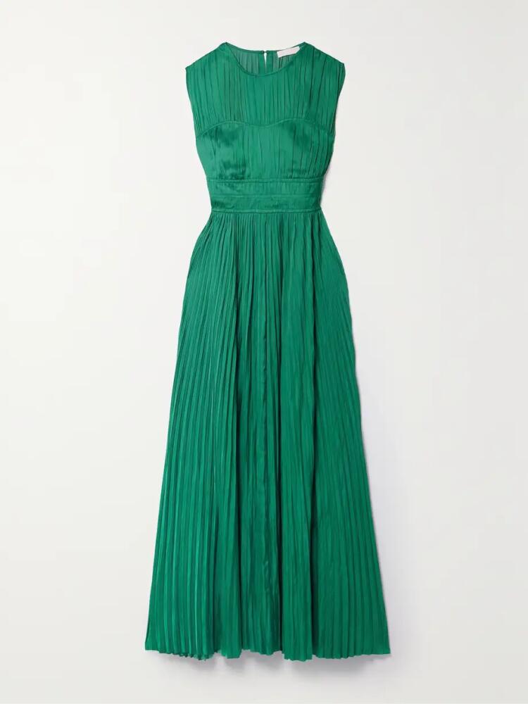 Ulla Johnson - Delia Plissé-satin Gown - Green Cover