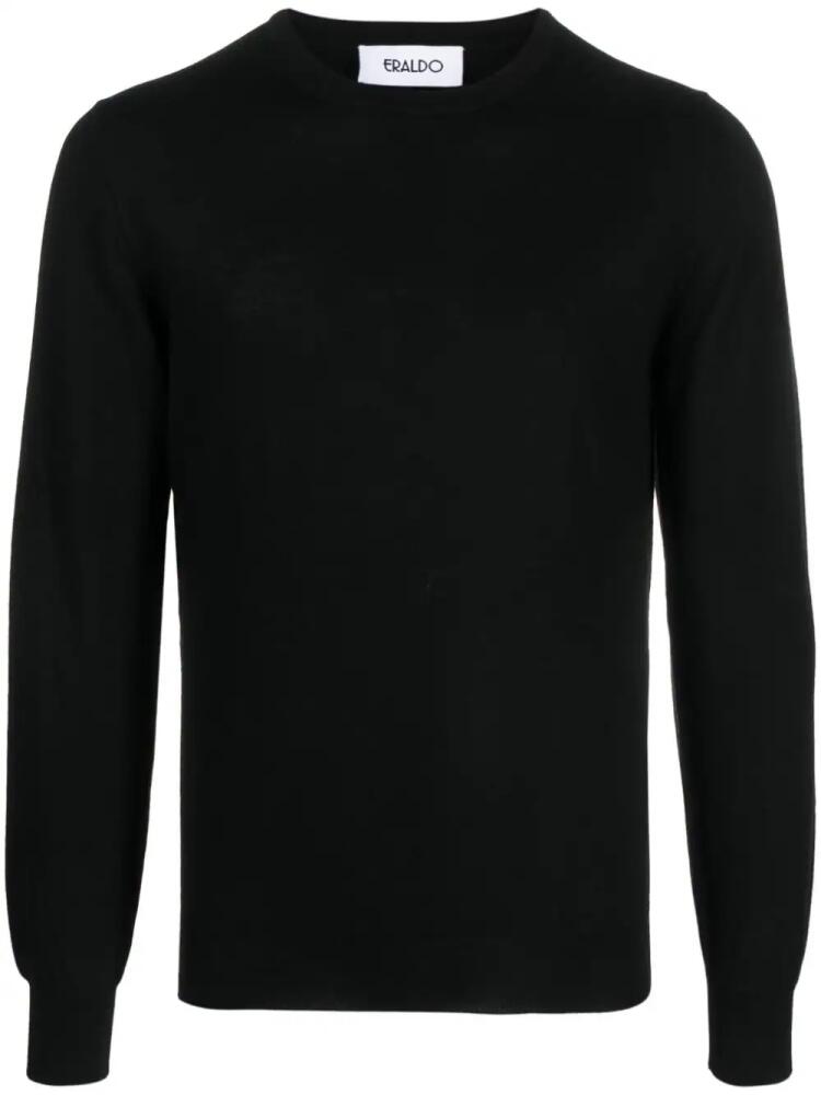 ERALDO crew-neck merino-wool jumper - Black Cover