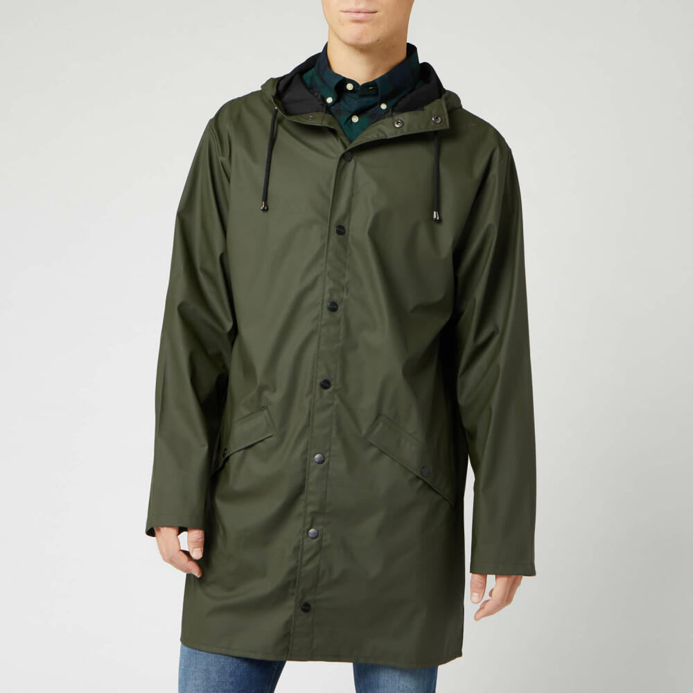 RAINS Men's Long Jacket - Green Cover