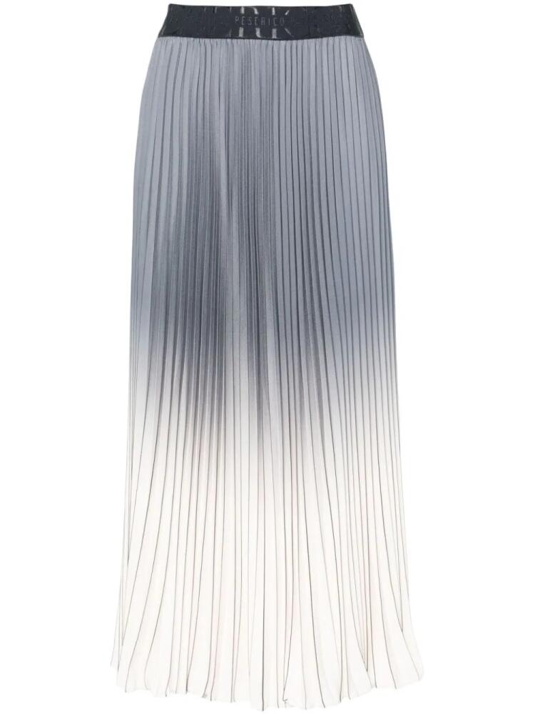 Peserico logo-waistband pleated skirt - Grey Cover