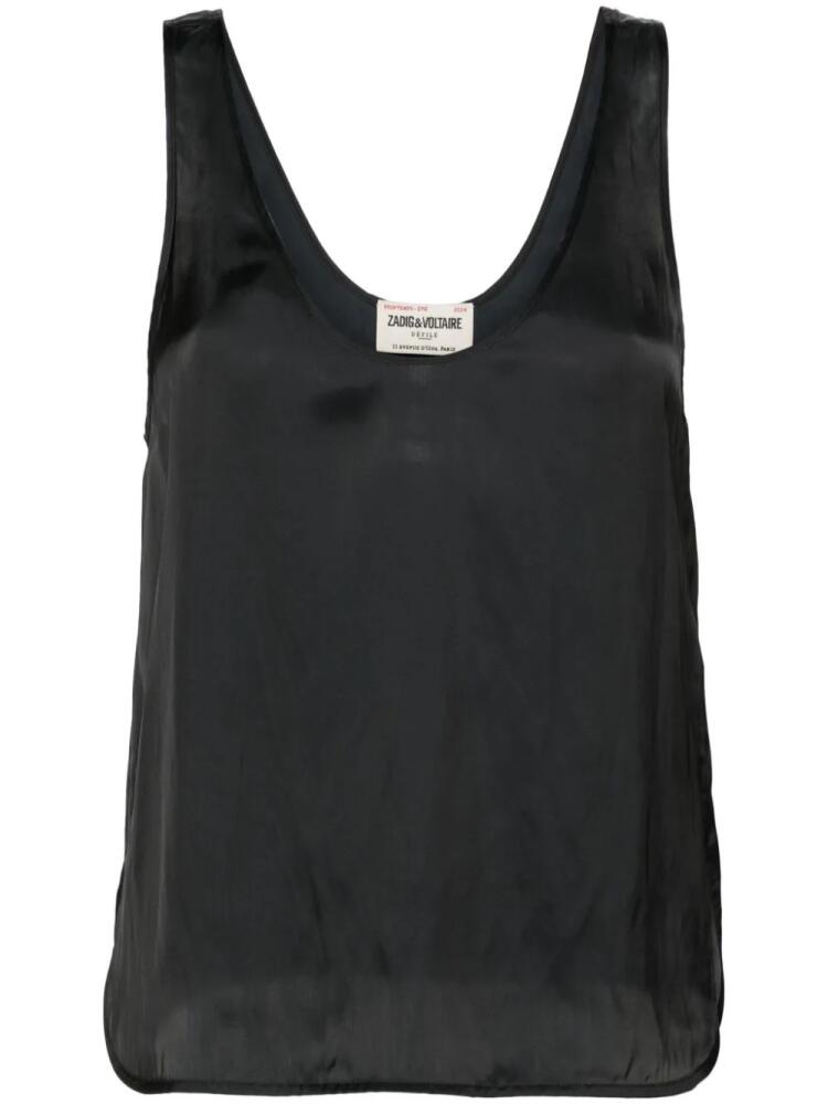 Zadig&Voltaire Carys satin-finish tank top - Black Cover