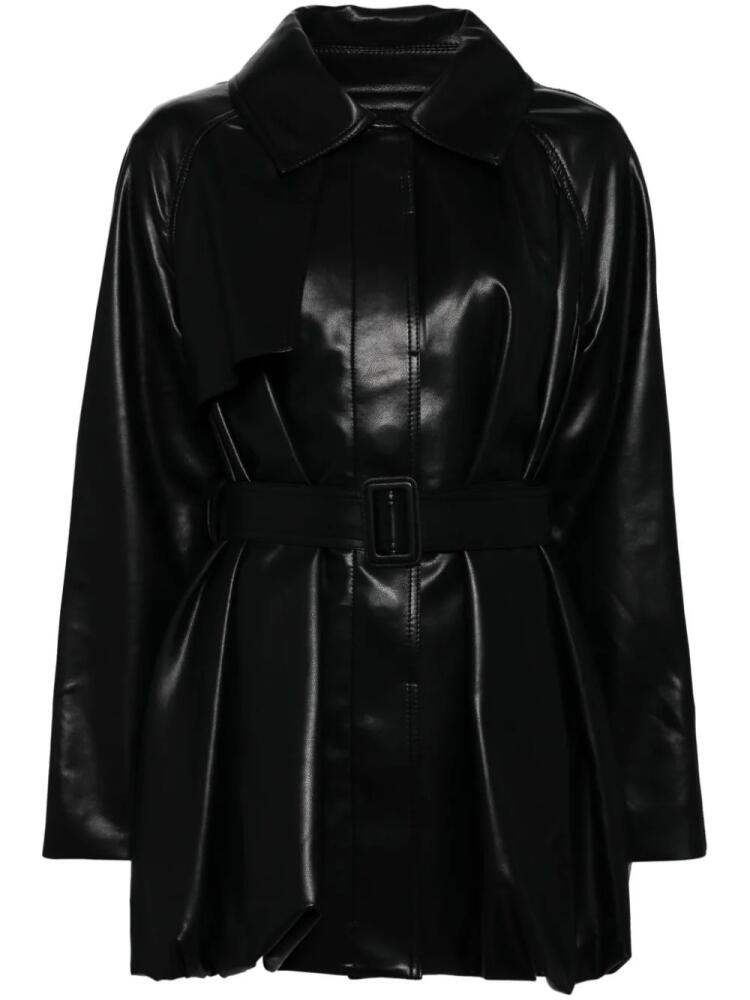 Goen.J leather trench jacket - Black Cover