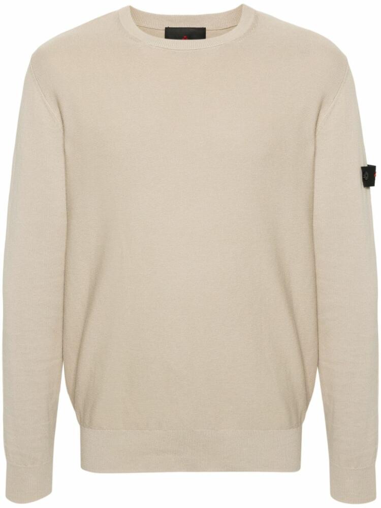 Peuterey logo-patch cotton jumper - Neutrals Cover