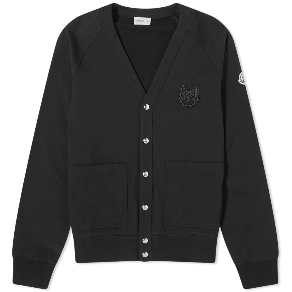 Moncler Men's Tonal Logo Cardigan in Black Cover