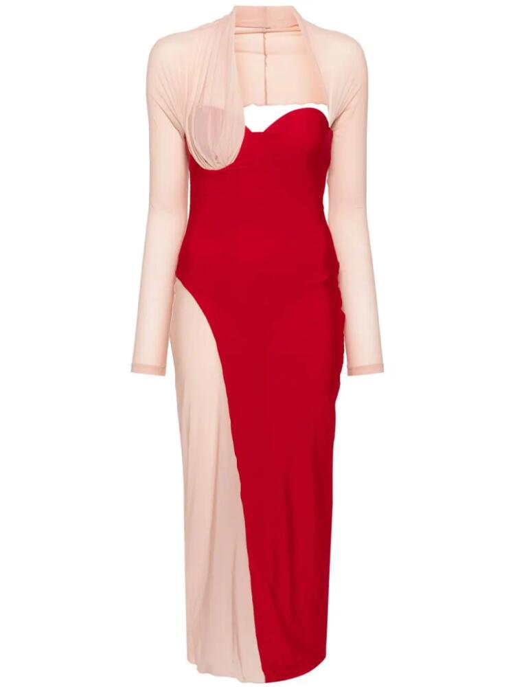 ALESSANDRO VIGILANTE two-tone midi dress - Red Cover