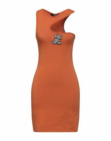 Odi Et Amo Woman Mini dress Rust Cotton Cover