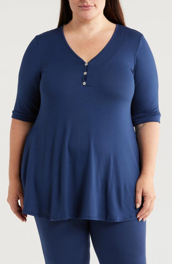 24seven Comfort Apparel Three-Button Tunic in Navy Cover