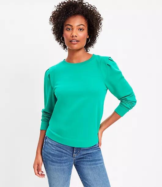 Loft Petite Pleated Sleeve Sweatshirt Cover