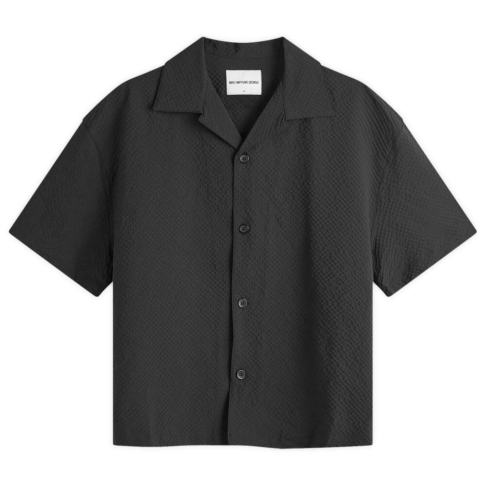 MKI Men's Seersucker Vacation Shirt in Black Cover