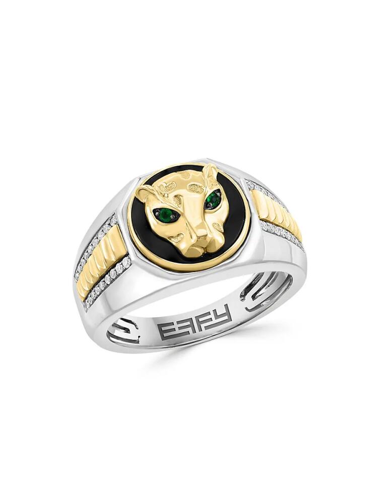 Effy Men's 14K Two Tone Gold & Multistone Ring Cover