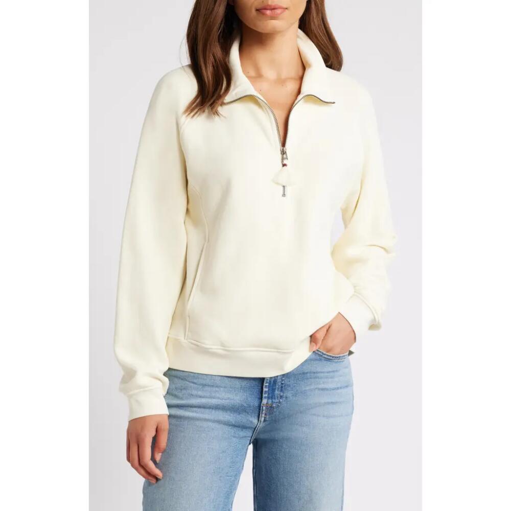 Hatley Half Zip Pullover in Almond Milk Cover