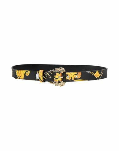 Versace Jeans Couture Woman Belt Black Leather, Polyurethane Cover