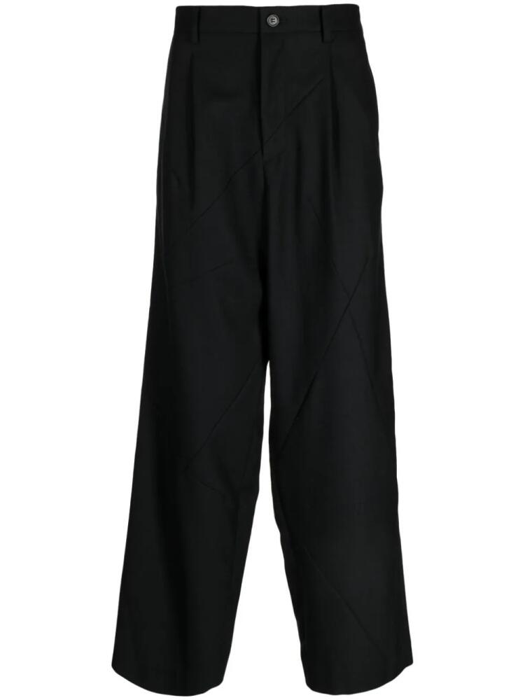 Undercover pleat-detailing straight-leg trousers - Black Cover