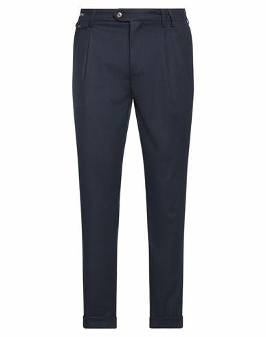 Teleria Zed Man Pants Navy blue Virgin Wool, Elastane Cover