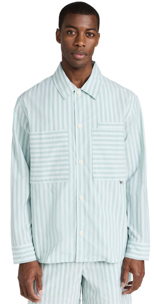 Maison Kitsune Overshirt Ice Blue Stripes Cover