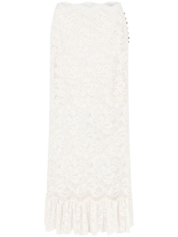 Rabanne lace high-waist midi skirt - White Cover