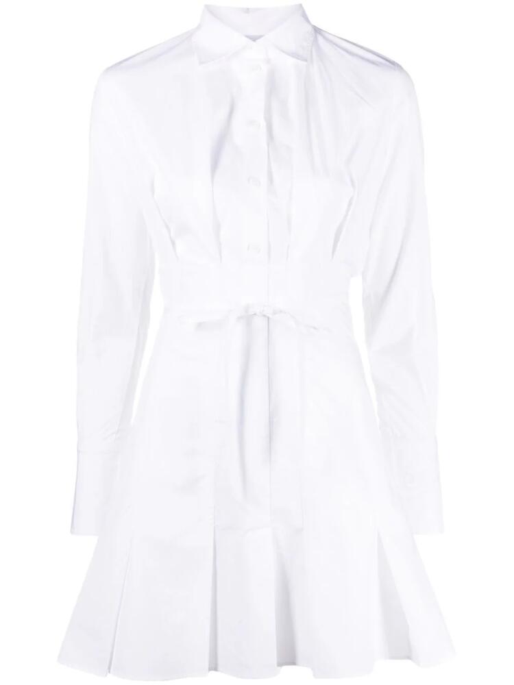 Patou pleat-detail mini shirtdress - White Cover