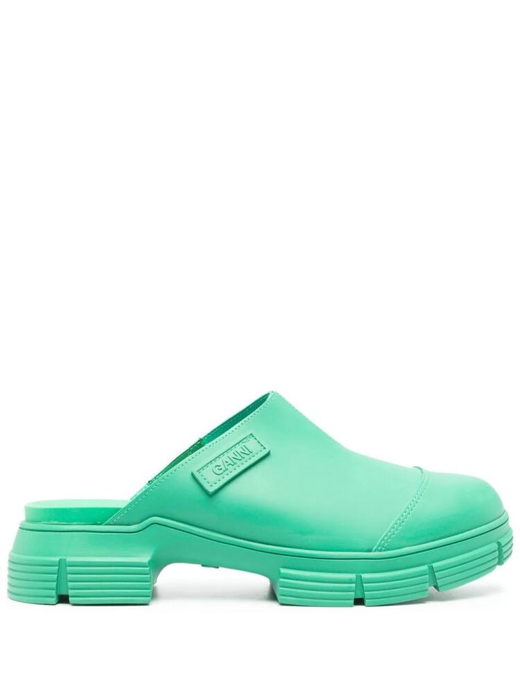 GANNI City slip-on mules - Green Cover