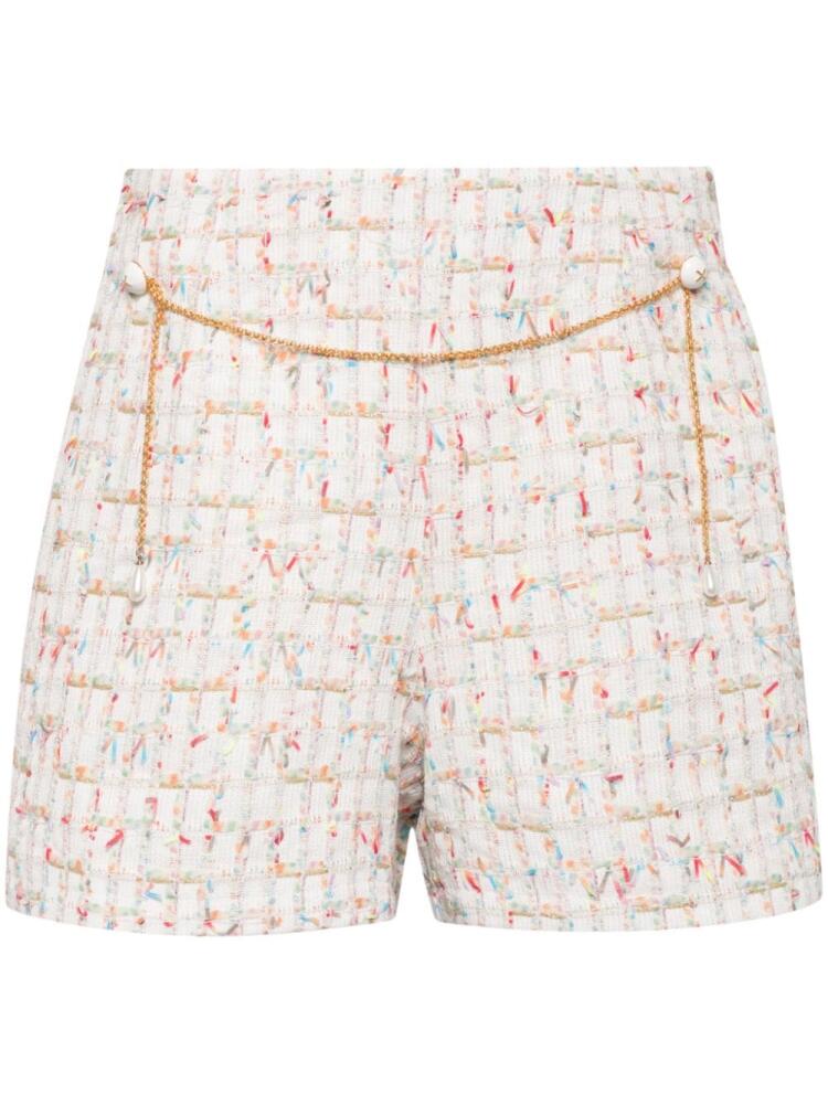 Edward Achour Paris chain-link detail tailored shorts - White Cover