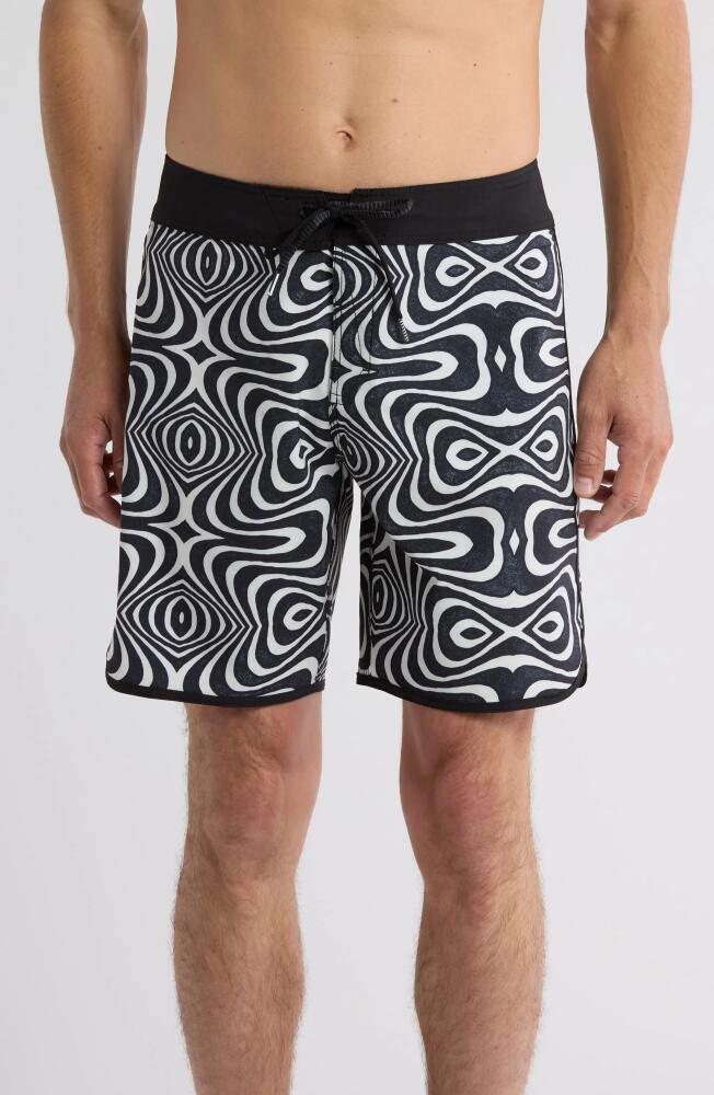 Volcom Lido Print Scallop Mod Board Shorts in White Cover