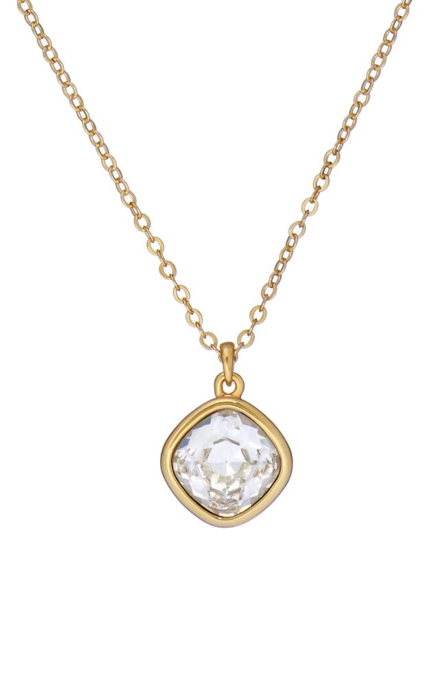 Ted Baker London Crastel Round Crystal Pendant Necklace in Gold Tone/Clear Crystal Cover