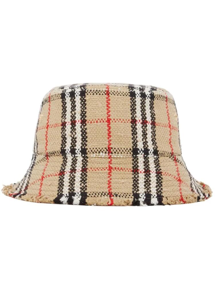 Burberry Vintage Check bouclé bucket hat - Brown Cover