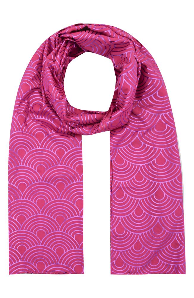 Kurt Geiger London Metallic Rainbow Oblong Scarf in Fuchsia Cover