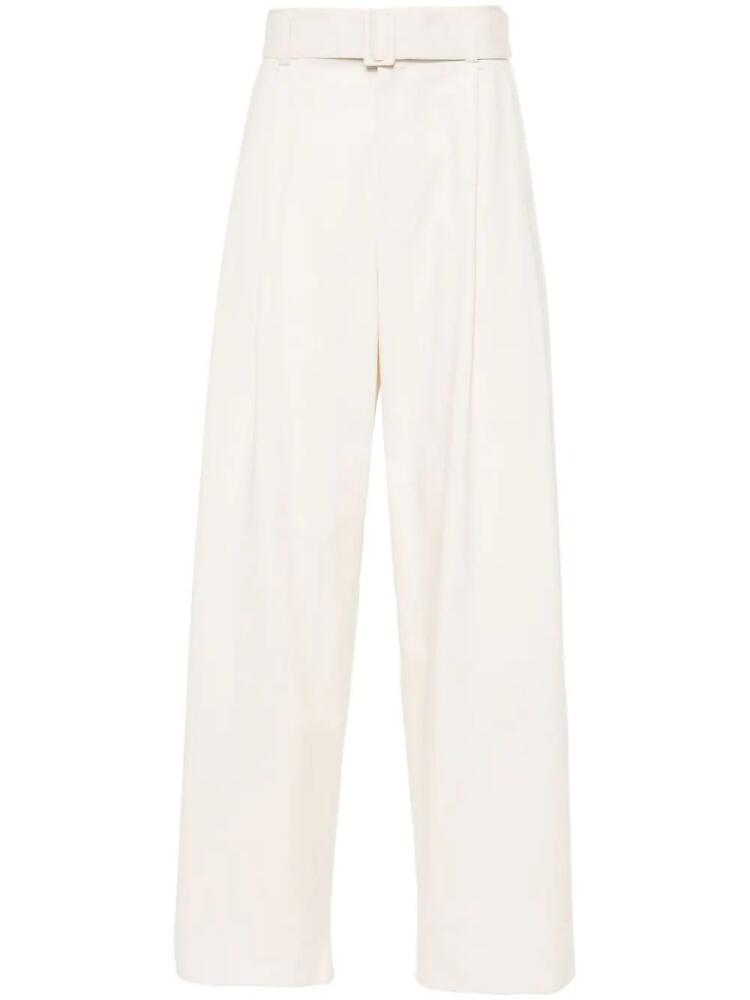 Emporio Armani pleat-detailing belted trousers - Neutrals Cover