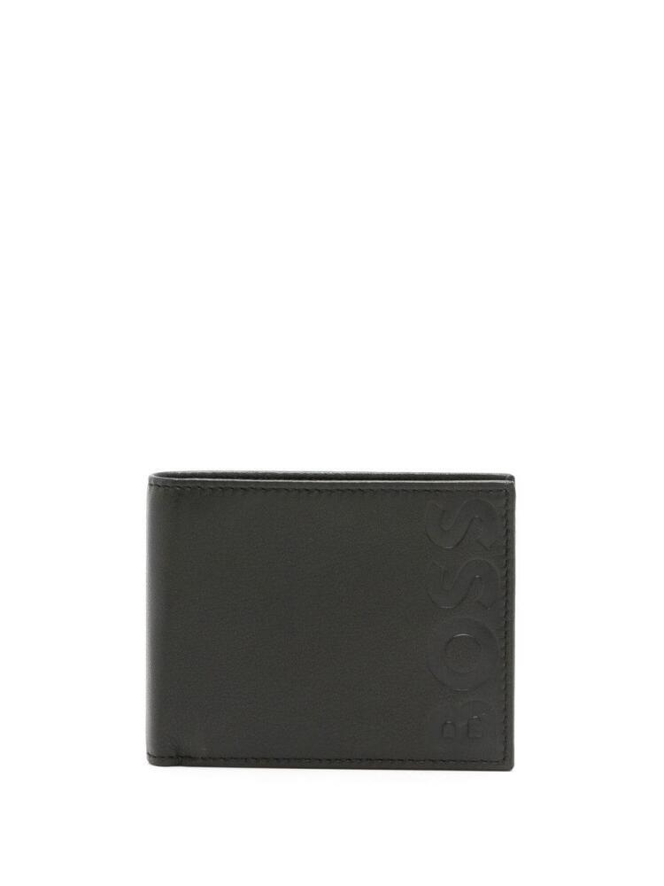 BOSS logo-debossed bi-fold wallet - Black Cover