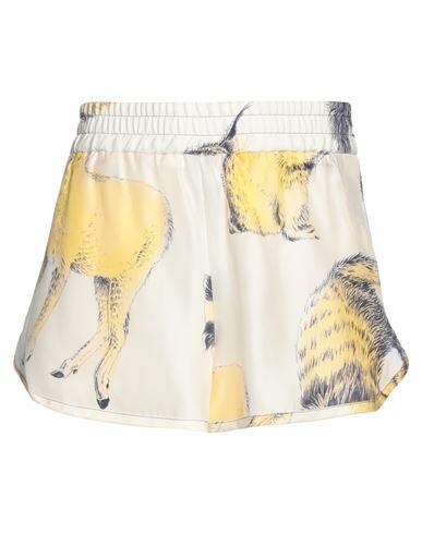 Stella Mccartney Woman Shorts & Bermuda Shorts Light yellow Silk Cover