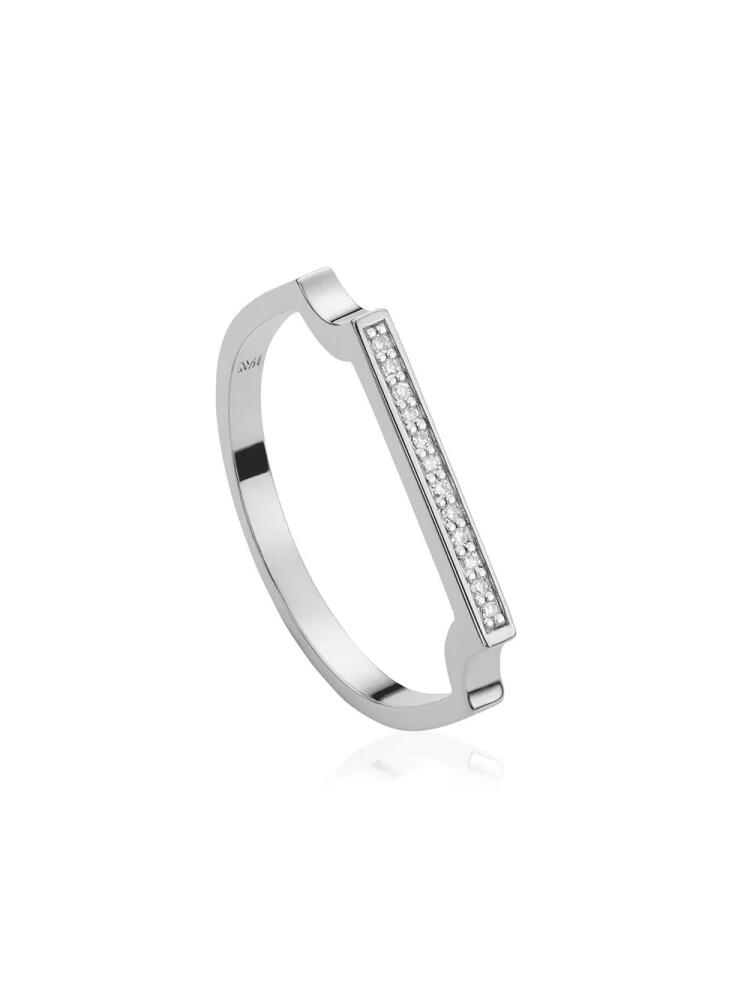 Monica Vinader Signature Thin Diamond ring - Silver Cover