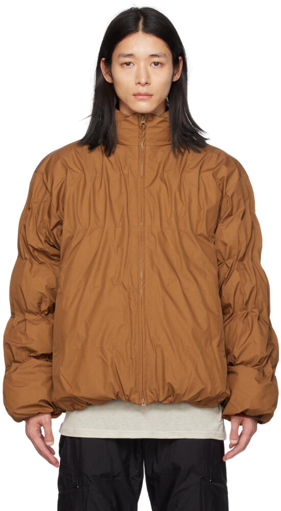 POST ARCHIVE FACTION (PAF) SSENSE Exclusive Brown 4.0+ Right Down Jacket Cover