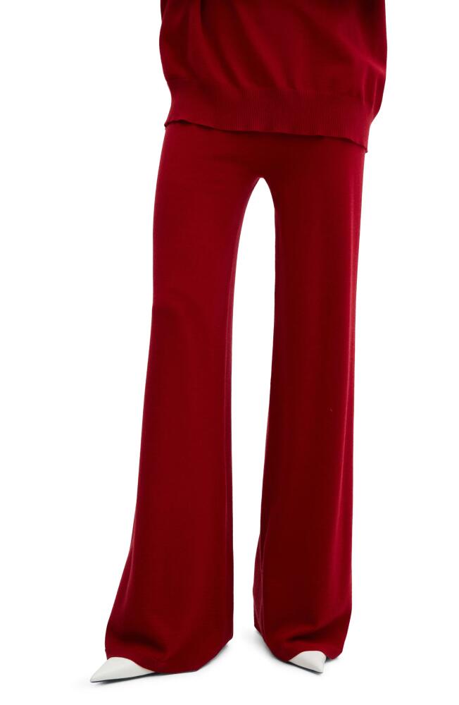 MANGO Knit Flare Pants in Red Cover