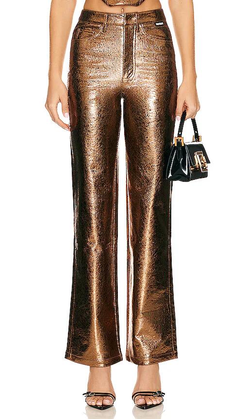 ROTATE High Waist Pants in Metallic Bronze Cover